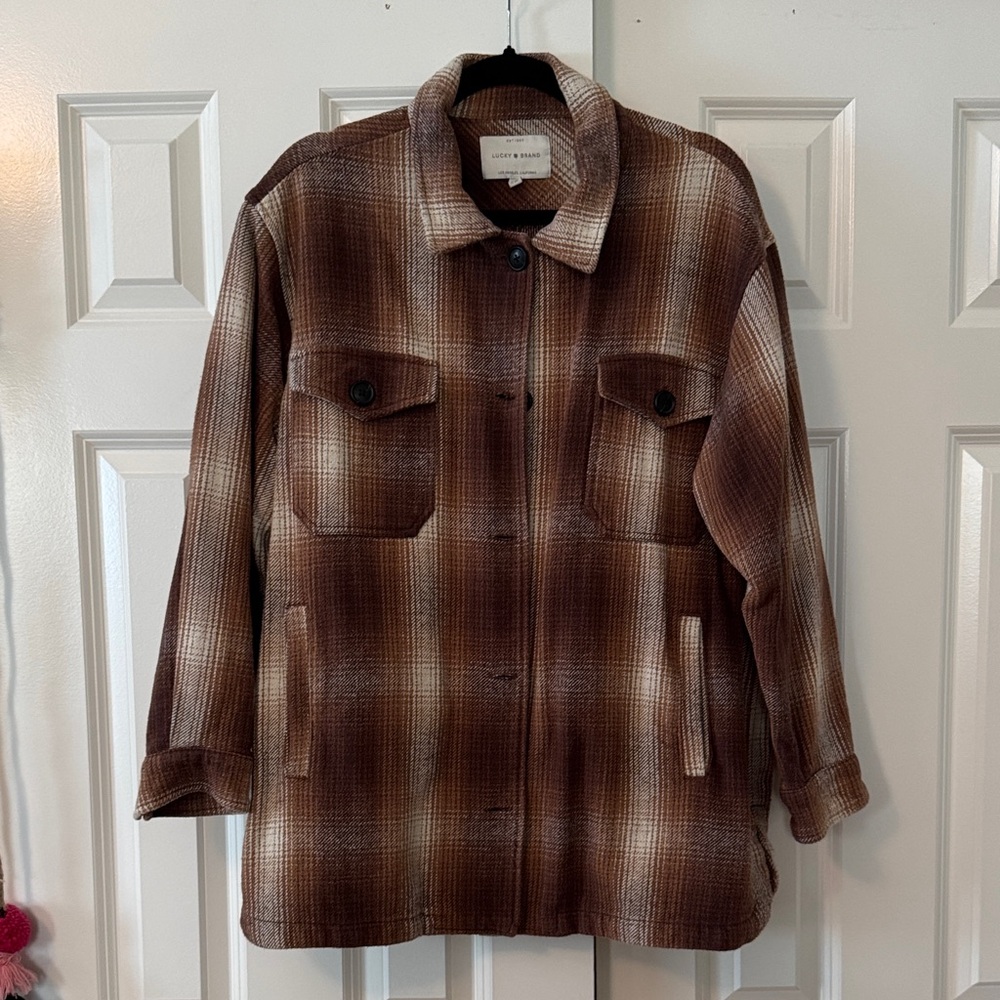 Lucky Brand Tan Plaid Jacket